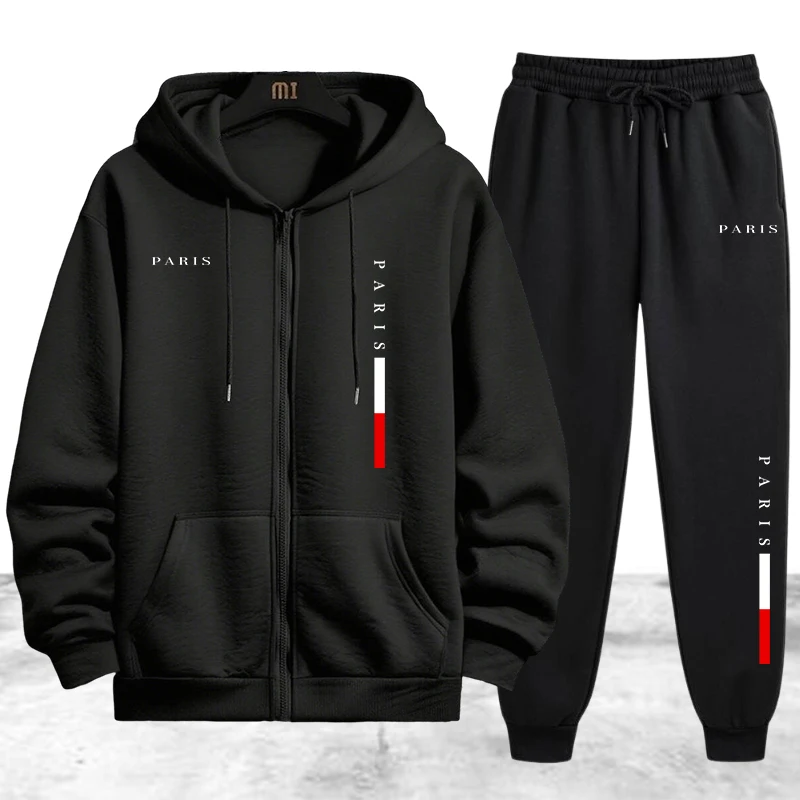 Winter Clothing Usa - Herren Trainingsanzug 2-teiliges Set, Lässiger Kapuzenpullover
