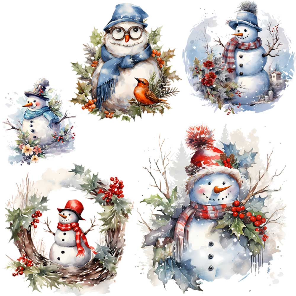 Winter Clothing Pictures - Niedliche Schneemann Design Aufbügeln Transfer für