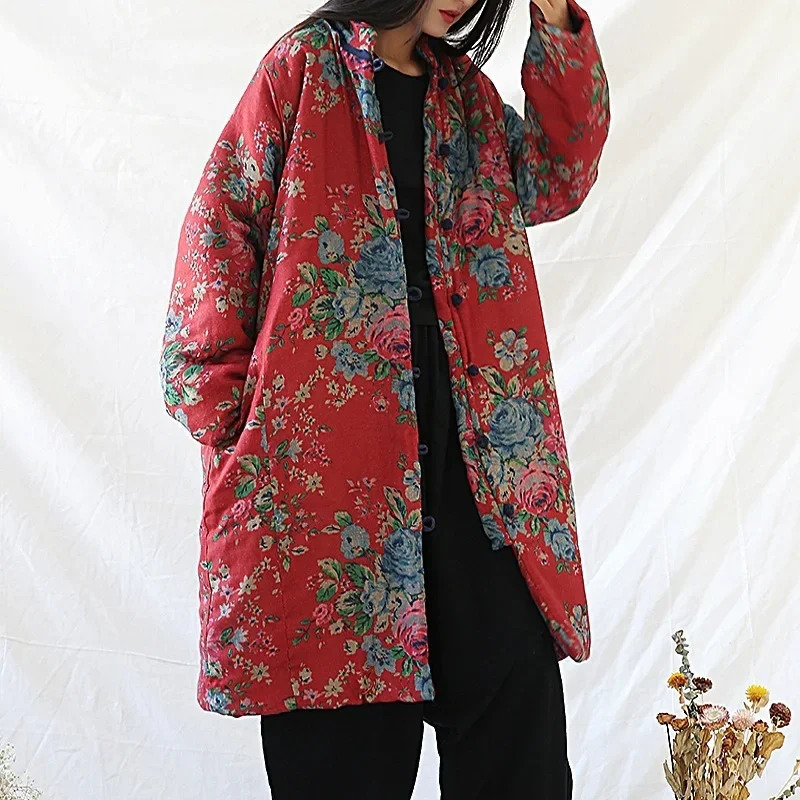 Winter Clothing For Woman - Chinesischen Stil Kleidung Warme Baumwolle Druck