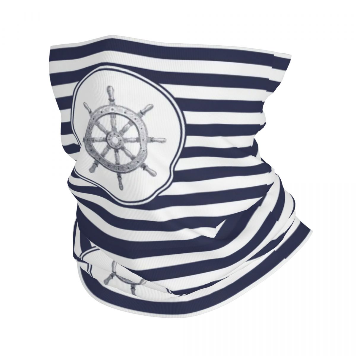 Neck Gaiter Fleece - Benutzerdefiniertes marineblaues nautisches Rad-Anker-Bandana, Winter-Halswärmer für