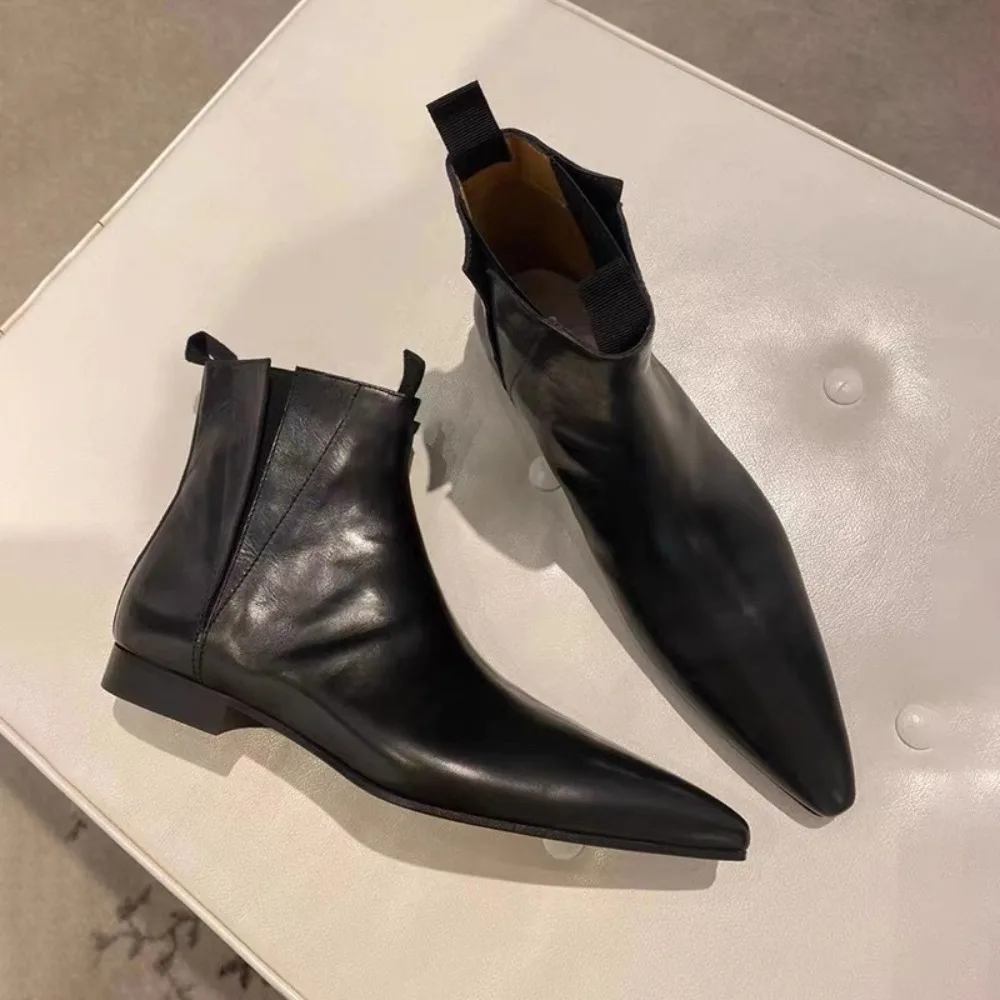 Winter Clothing For Woman - Luxuriöse Damen-Kurzstiefel Herbst/Winter Echtleder Spitze Chelsea-Stiefel