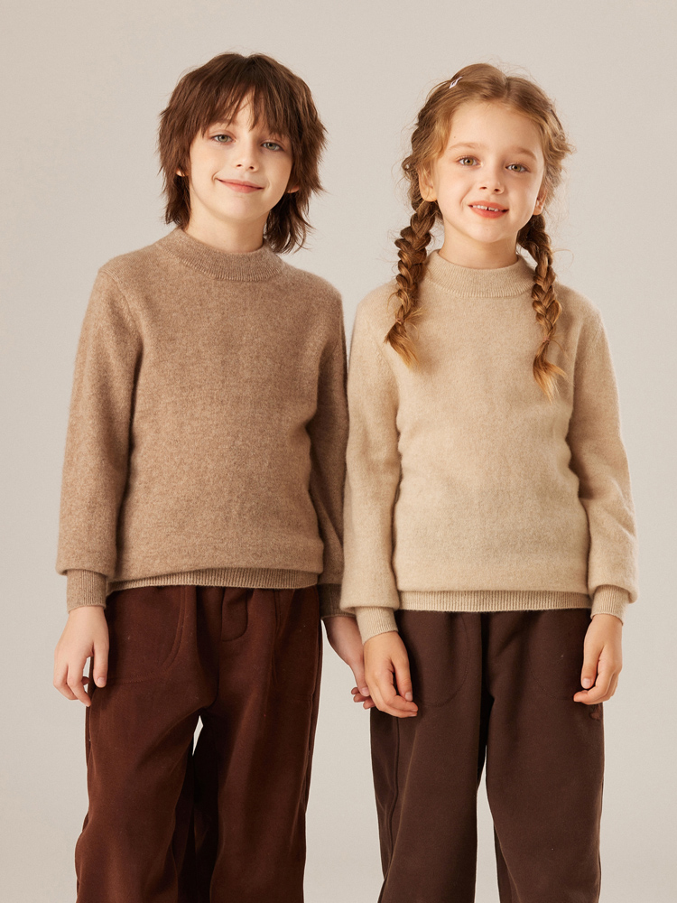 Winter Clothing Colors - Kinder-Kaschmirpullover, Stehkragenpullover, Basic, Herbst, Winter, Jungen