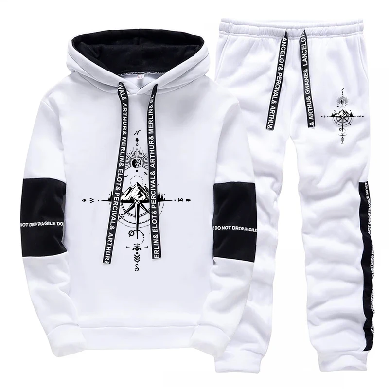 Winter Clothing Usa - Neuer Herbst-Winter-Herren-Trainingsanzug, Modische Lässige Kapuzenpullover, Outdoor-Sportbekleidung,
