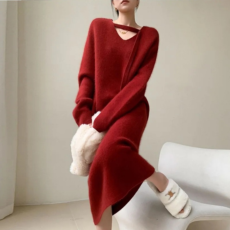 Winter Clothing H&M - Pulloverkleid für Frauen 2025, neu, lässig,