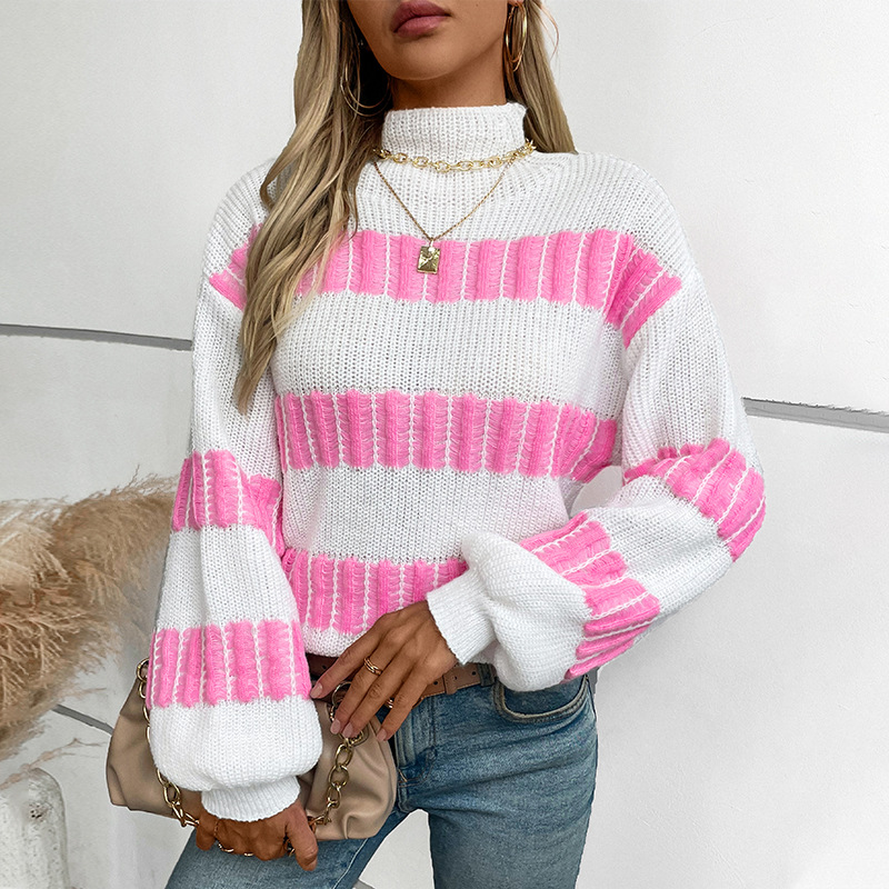 Winter Clothing Colors - Damenpullover 2025 Lässiger Gestreifter Modischer Pullover