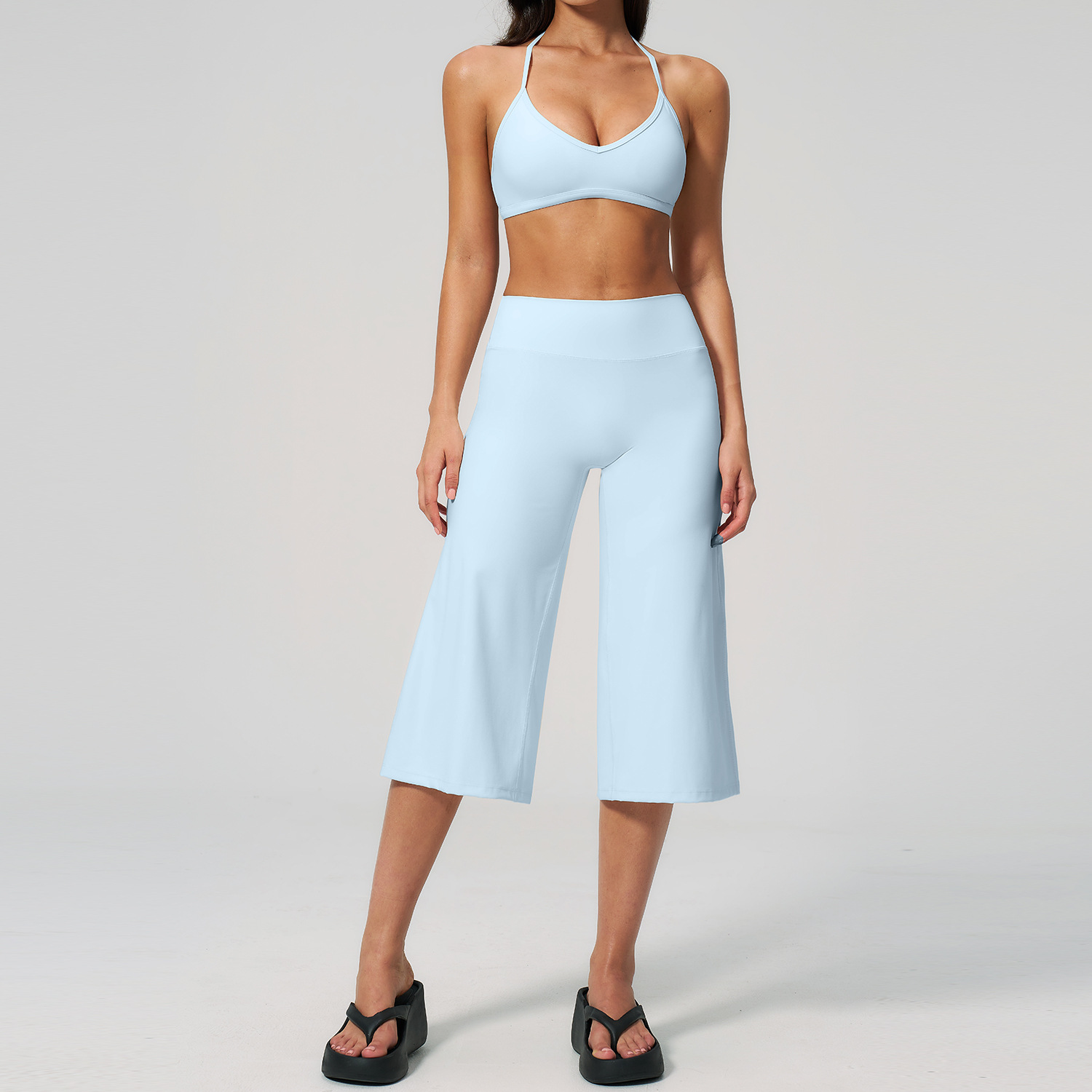 Winter Yoga Clothing - Caprihosen-Set 2-teilig Sport-BH Damen-Set Professioneller Fitness-Trainingsanzug