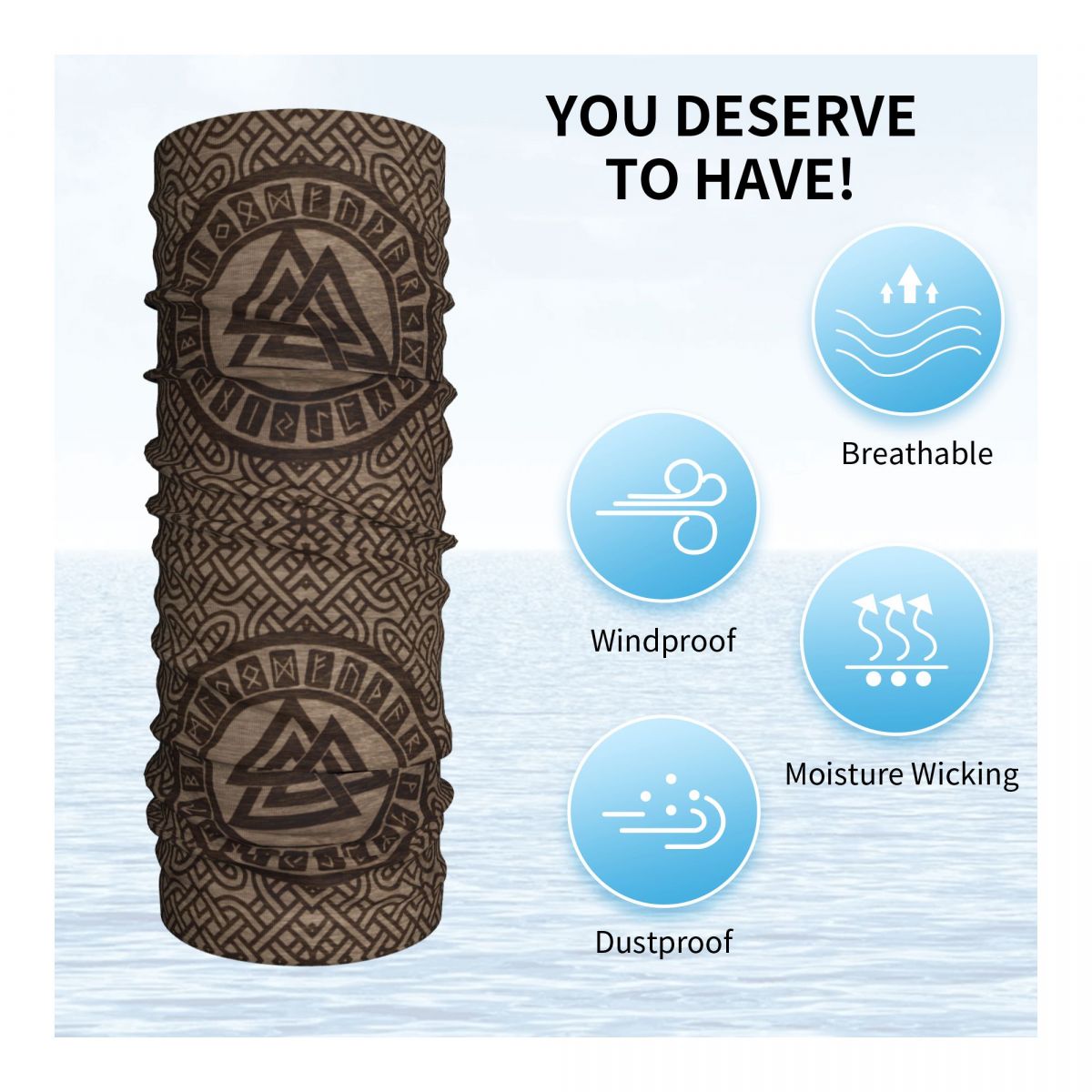 Valknut-Symbol und Runen auf H – Neck Gaiter Fleece Bewertung und Preis