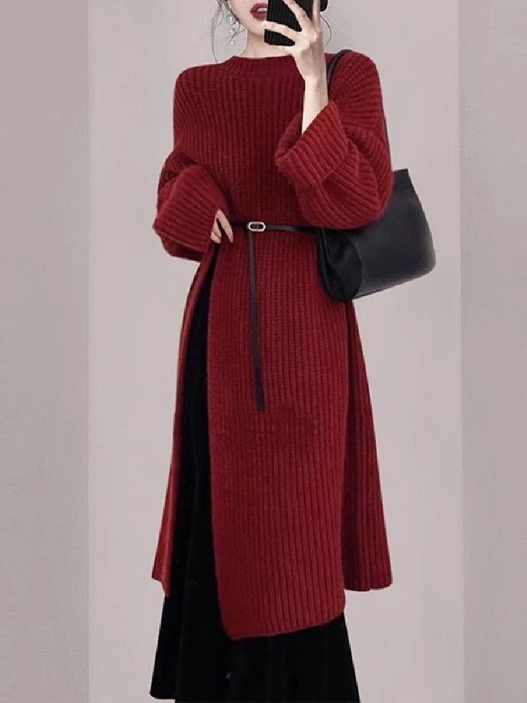 Elegantes Rotes Strickkleid fü – Winter Clothing H&M Bewertung und Preis