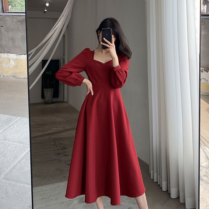 Temperament schwarz Midi Kleid – Winter Clothing Colors Bewertung und Preis