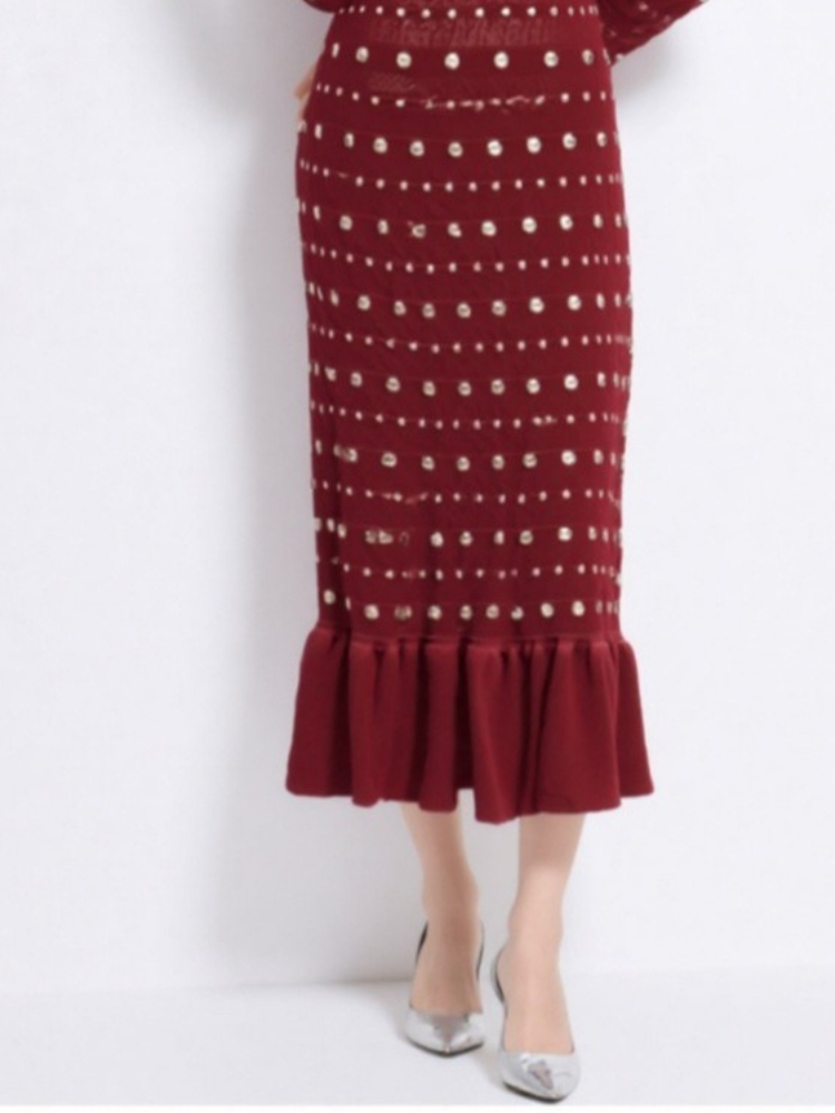 Neues rotes langärmeliges Stri – Winter Clothing Pictures Bewertung und Preis